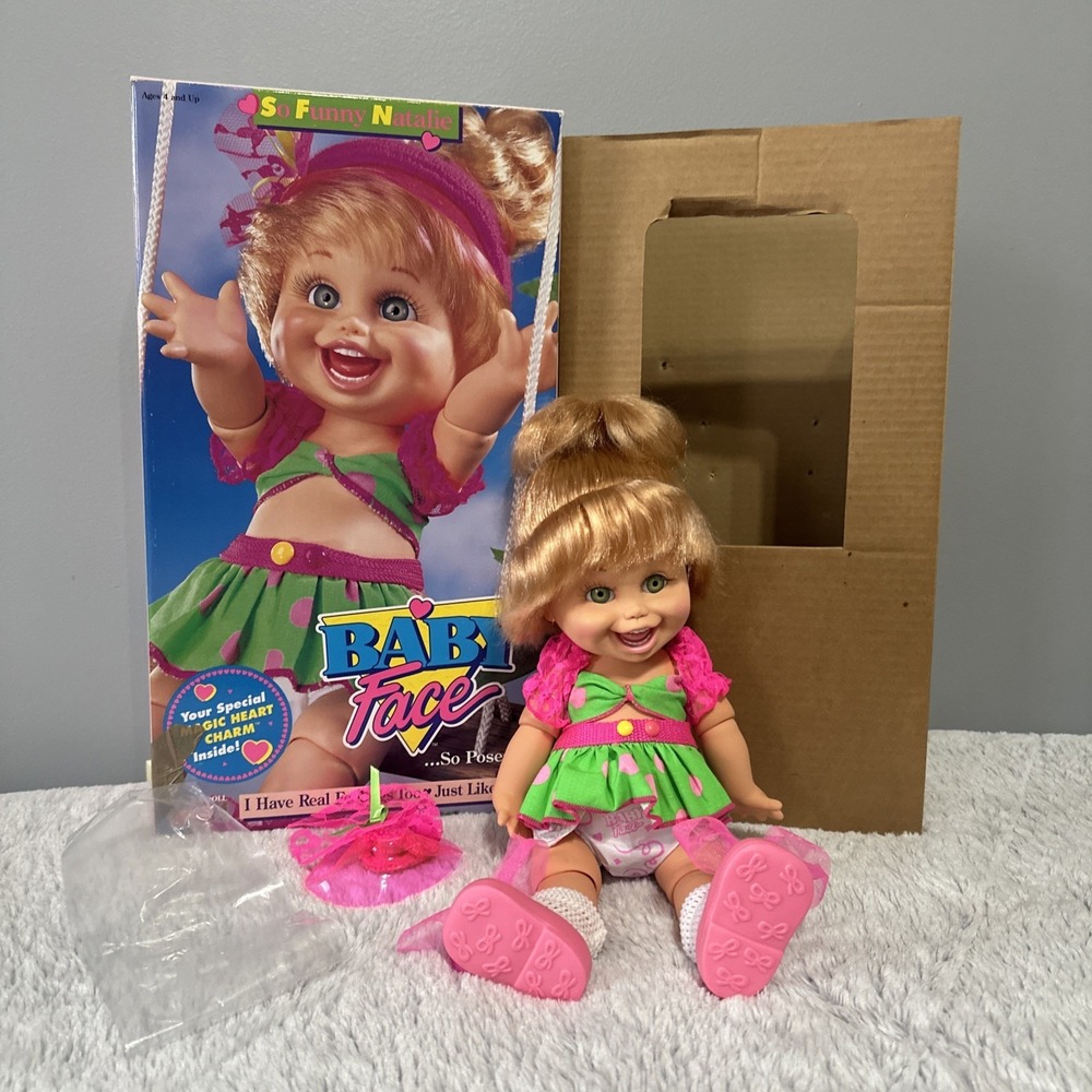 1990 Galoob Baby Face SO FUNNY NATALIE 13" Poseable‎ Doll Excellent